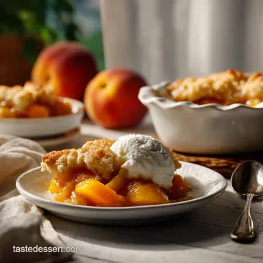 Southern Peach Cobbler: No-Stir Golden Baked Topping