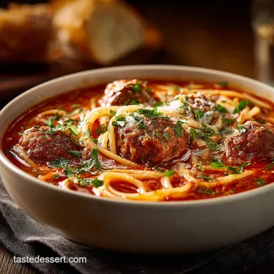 Spaghetti and Meatball Soup - Nonnas Ultimate Hearty Comfort Food Recipe Card