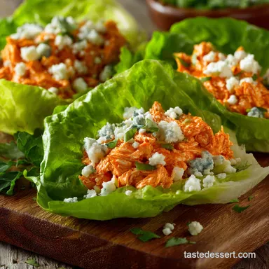 Buffalo Chicken Lettuce Wraps LowCarb Recipe Ready in 25 Minutes Recipe Card