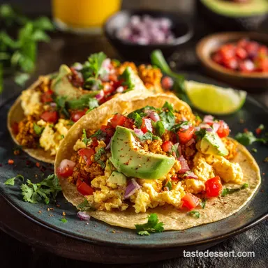 Meal Prep Breakfast Taco Scramble Easy Healthy Weekday Fuel Recipe Card