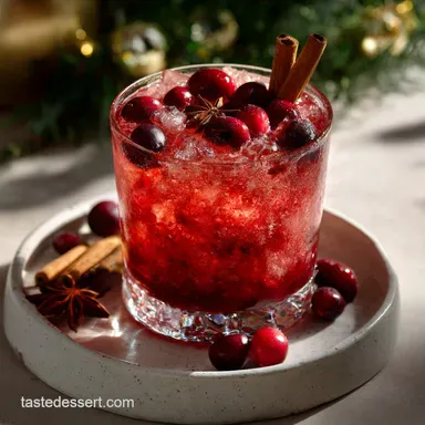 Festive Xmas Drink Christmas Cocktail to Spark Joy with Spiced Cranberry Recipe Card