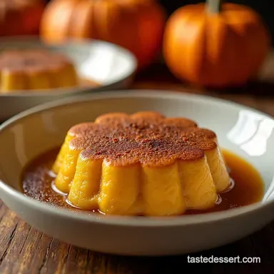Spiced Pumpkin Pudding Easy Autumn Dessert Recipe Card
