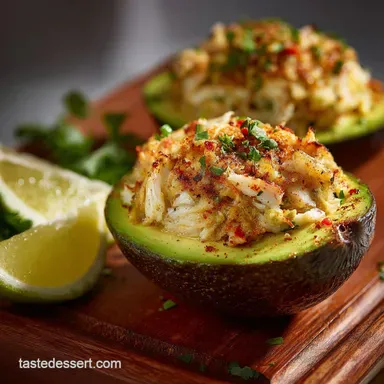 Spicy Crab Stuffed Avocado: Easy 30-Minute, Healthy Light Lunch Recipe Card