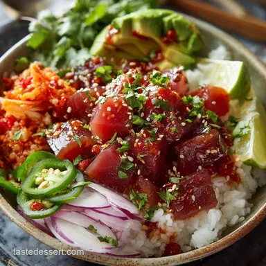 Spicy Tuna Poke Bowls: The 15-Minute Prep Ahi Sushi Bowl Recipe Recipe Card