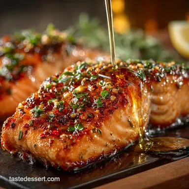 Sticky Garlic Butter Salmon My 15Minute Weeknight GoTo Recipe Card