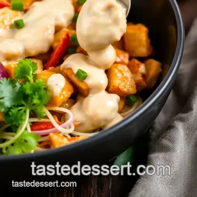 How to Master a Zesty Stir-Fry Chicken Salad with Creamy Dressing Recipe Card