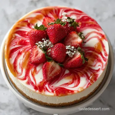 How to Make Strawberry Cheesecake in 1 Hr 40 Mins Recipe Card