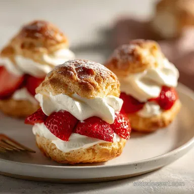 Strawberry Cream Puffs Recipe for 15 Servings Recipe Card