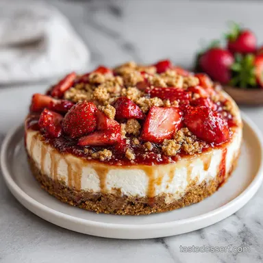 Strawberry Crunch Cheesecake 2: Velvety Creamy Baked Dessert