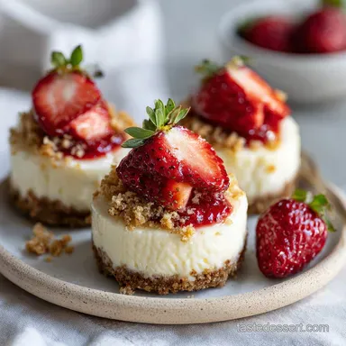 Strawberry Crunch Cheesecake Bites with Golden Oreo Crust Recipe Card