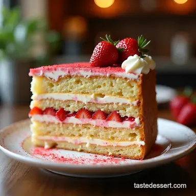 The Ultimate Strawberry Layer Cake with Swiss Meringue Recipe Card