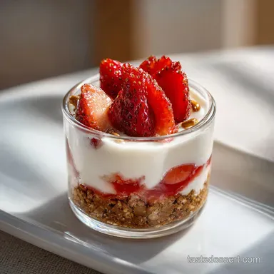 Strawberry Pretzel Parfait for 6 Servings Recipe Card