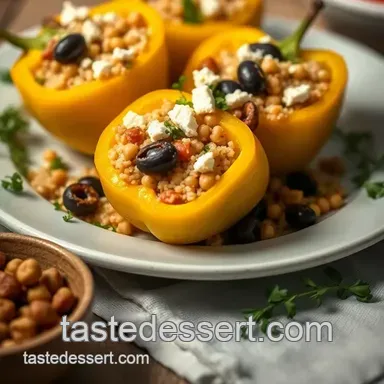 Delicious Mediterranean Stuffed Yellow Peppers: A Family Favourite Recipe Card
