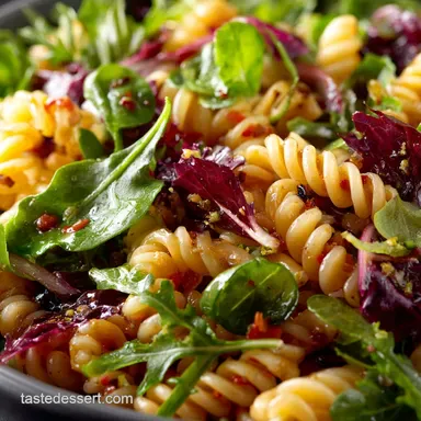 Summer Pasta Salad with Baby Greens: Zesty, Easy Picnic Side Dish Recipe Card