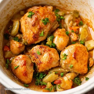 Summer Crockpot Honey Garlic Chicken Easy Veggie Dinner Recipe Card