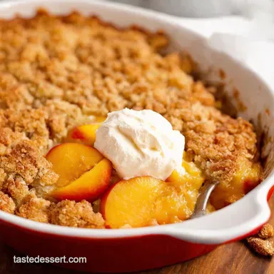 Peach Crisp Recipe Dinner Grandmas Easy AllAmerican Treat Recipe Card