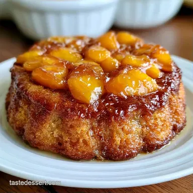 Sweet Peach Cake Dessert for 8 Servings Recipe Card