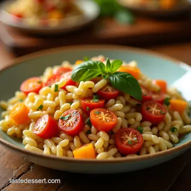 Best Cold Side Dishes for BBQ Tangy Orzo Salad Recipe Recipe Card