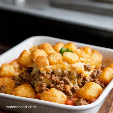 Tater Tot Casserole with Ground Beef My Easy Hotdish Recipe Card
