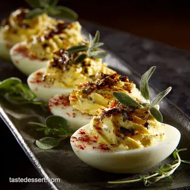 Thanksgiving Appetizer Deviled Eggs: The Gourmet Sage Butter Twist Recipe Card