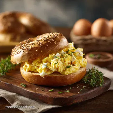 Egg Sandwich on a Bagel: Master the Creamy Scrambled Egg Technique Recipe Card