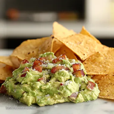 Easy 15Minute classic guacamole with tortilla chips The Ultimate Chunky Dip Recipe Card