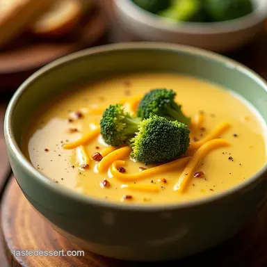 Rich Creamy HighProtein Broccoli Cheddar Soup Recipe Card