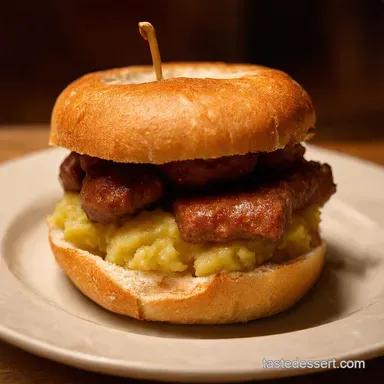 Bangers & Mash Sandwich: Pub Lunch Perfection! Recipe Card
