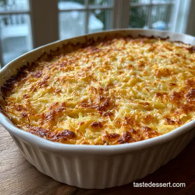 The Best Cheesy Hash Brown Casserole No Canned Soup Potluck Favorite Recipe Card