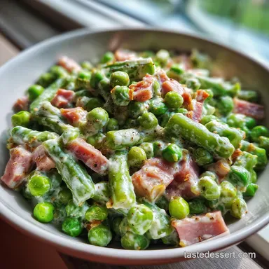 The Proper Creamy Pea Salad Recipe Smoked Ham Cheddar Bacon Recipe Card