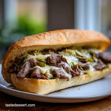 The Ultimate Philly Cheese Steak Sandwich Authentic Ribeye Cheese Whiz Recipe Card