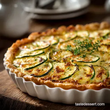 Three Cheese Zucchini Quiche The Classic British Recipe Recipe Card