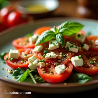 Heirloom Tomato Salad with Whipped Feta Basil Vinaigrette Recipe Card