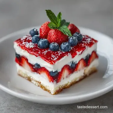 Traditional American Flag Cake: Baked Recipe Card