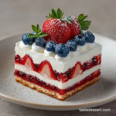 Traditional American Flag Cake: Baked