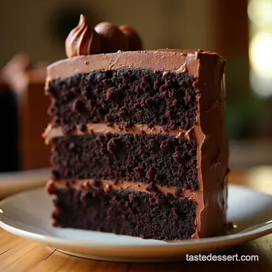 The Ultimate Triple Chocolate Layer Cake with Silky Ganache Recipe Card