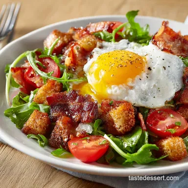 Breakfast BLT Salad: Runny Yolk Crispy Bacon Brunch Star Recipe Card