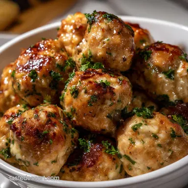 Ninja Foodi Recipes: Crispy Tender Chicken Meatballs Recipe Card