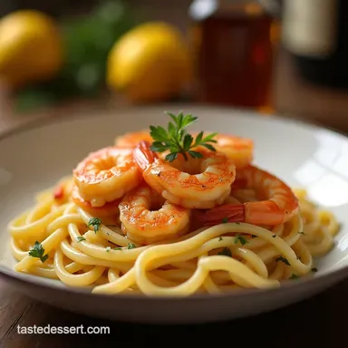 Easy 30Minute Lemon Garlic Shrimp Scampi Pasta Recipe Recipe Card