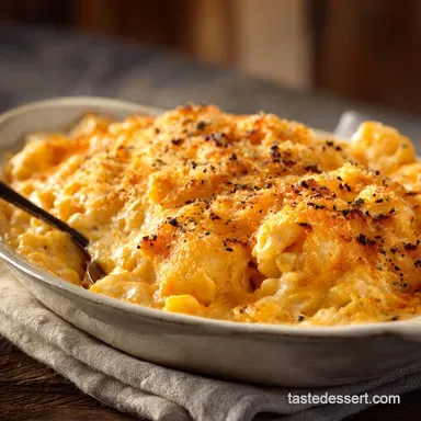 Baked Mac and Cheese Recipe Creamy ThreeCheese Southern Style Recipe Card