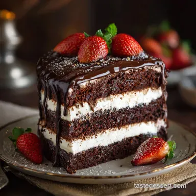 Tuxedo Cake Recipe: Decadent Chocolate Layer Cake Recipe Card