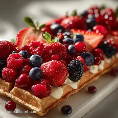 Valentine s Day Waffle Board with Fresh Berries: Shatter Crisp Recipe Card