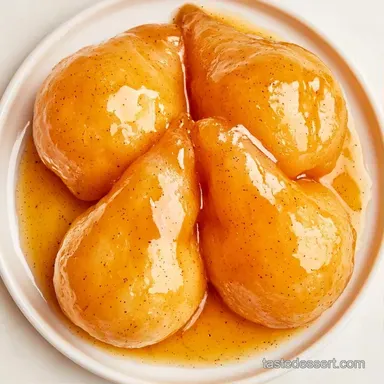 Vanilla Poached Pears in 35 Minutes Recipe Card