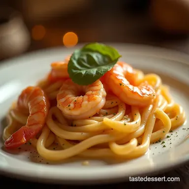 Velvet Harbour Creamy Shrimp Pasta Ready in 30 Mins Recipe Card