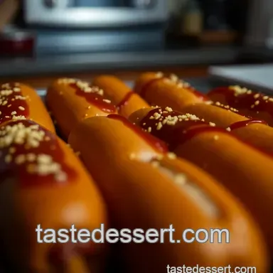 Vienna Sausage &quot Corn Dogs&quot with Spicy Mustard Dip presentation
