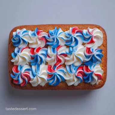 Whipped Cream Flag Cake for 20 Servings Recipe Card