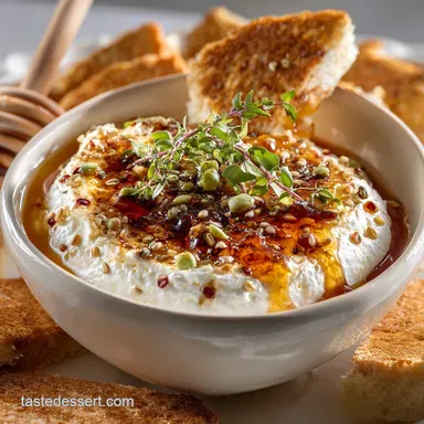 Ricotta Dip with Hot Honey UltraCreamy Fall Party Appetizer Recipe Card