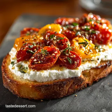 Whipped Ricotta Toast with Roasted Tomatoes: Easy Cloud-Like Creaminess Recipe Card