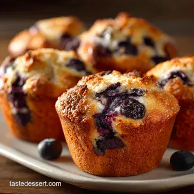 Healthy Blueberry Muffins: Reduced Sugar, High Protein Greek Yogurt Recipe Recipe Card