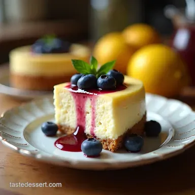 Best Lemon Cheesecake with Blueberries Recipe No Cracks Recipe Card